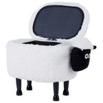 Tierhocker mit Stauraum Felloptik weiss Schafform SHEEP