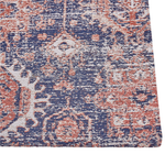 Teppich Baumwolle rot / blau 80 x 300 cm orientalisches Muster Kurzflor KURIN