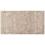Teppich Baumwolle beige 80 x 150 cm orientalisches Muster Kurzflor MATARIM