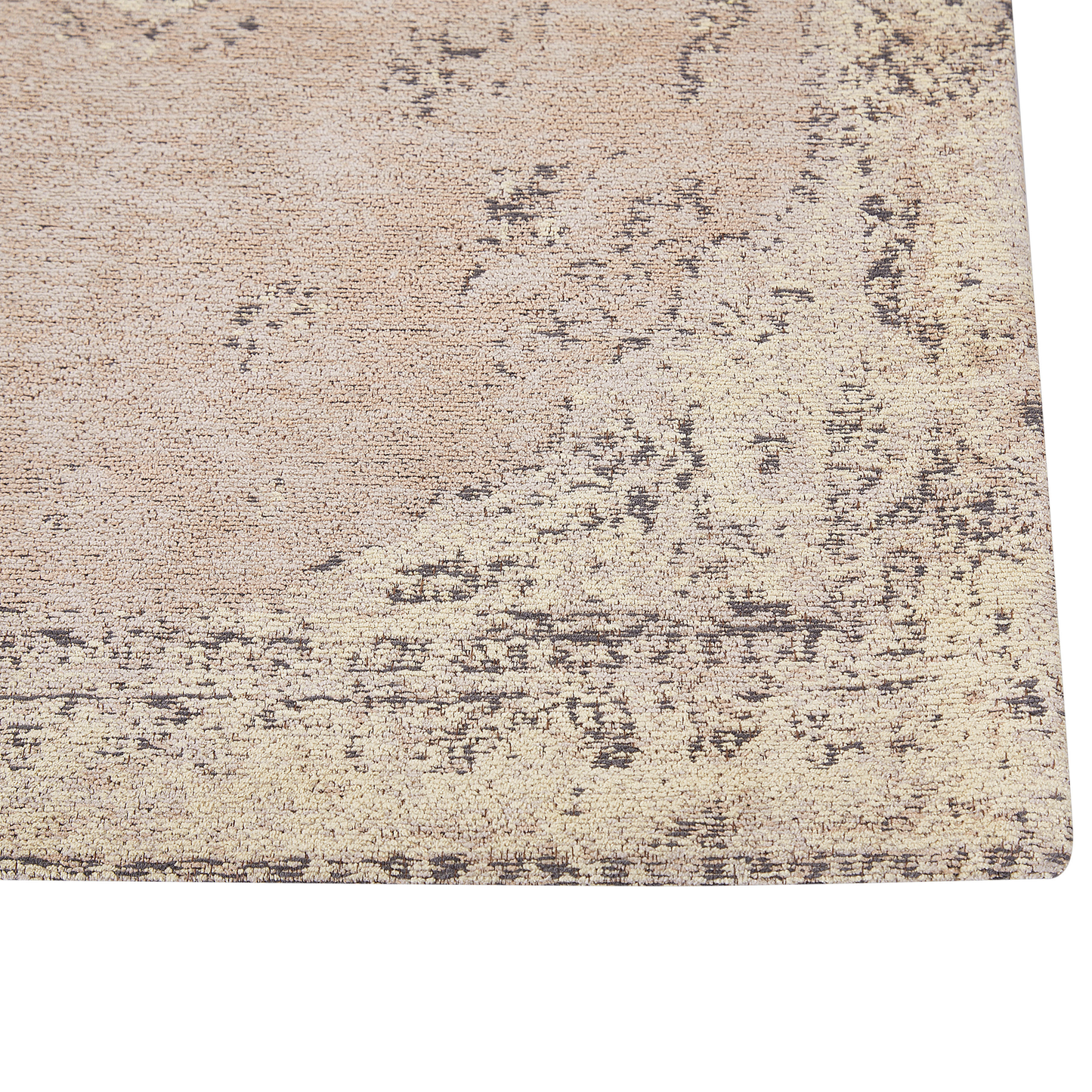 Teppich Baumwolle beige 80 x 150 cm orientalisches Muster Kurzflor MATARIM