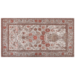 Teppich Baumwolle mehrfarbig Bumenmuster 80 x 150 cm Kurzflor BINNISZ