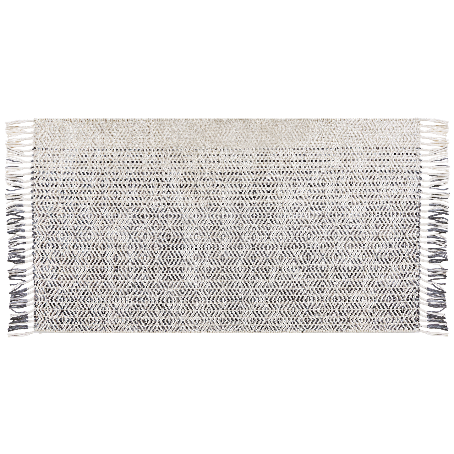 Teppich Wolle weiss / grau 80 x 150 cm Kurzflor OMERLI 