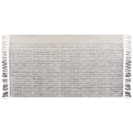 Teppich Wolle weiss / grau 80 x 150 cm Kurzflor OMERLI 