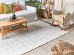 Teppich Wolle weiss / grau 160 x 230 cm Kurzflor OMERLI 