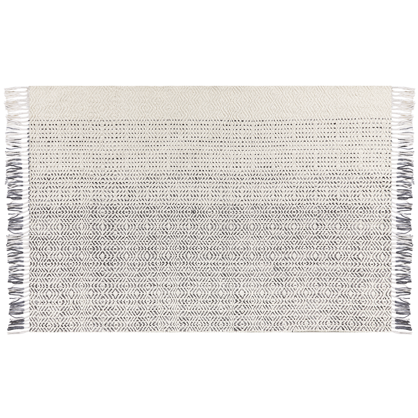 Teppich Wolle weiss / grau 160 x 230 cm Kurzflor OMERLI 