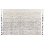 Teppich Wolle weiss / grau 160 x 230 cm Kurzflor OMERLI 