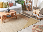 Teppich Jute braun 160 x 230 cm geometrisches Muster Kurzflor SAMLAR 