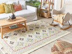 Teppich Jute mehrfarbig 140 x 200 cm orientalisches Muster Kurzflor TERKOS