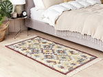 Teppich Jute mehrfarbig 80 x 150 cm geometrisches Muster Kurzflor FENER