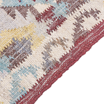 Teppich Jute mehrfarbig 80 x 150 cm geometrisches Muster Kurzflor FENER