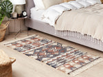 Teppich Jute mehrfarbig 80 x 150 cm geometrisches Muster Kurzflor KALFA