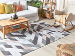 Teppich Jute mehrfarbig 140 x 200 cm geometrisches Muster Kurzflor NAKKAS
