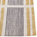 Teppich Baumwolle gelb / schwarz 80 x 150 cm Streifenmuster Kurzflor KATRA
