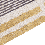 Teppich Baumwolle gelb / schwarz 80 x 150 cm Streifenmuster Kurzflor KATRA