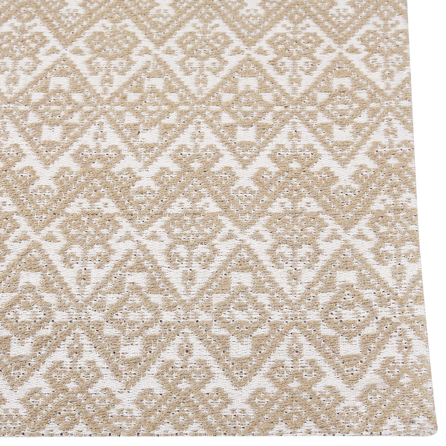 Teppich Jute beige 80 x 150 cm geometrisches Muster Kurzflor ATIMA