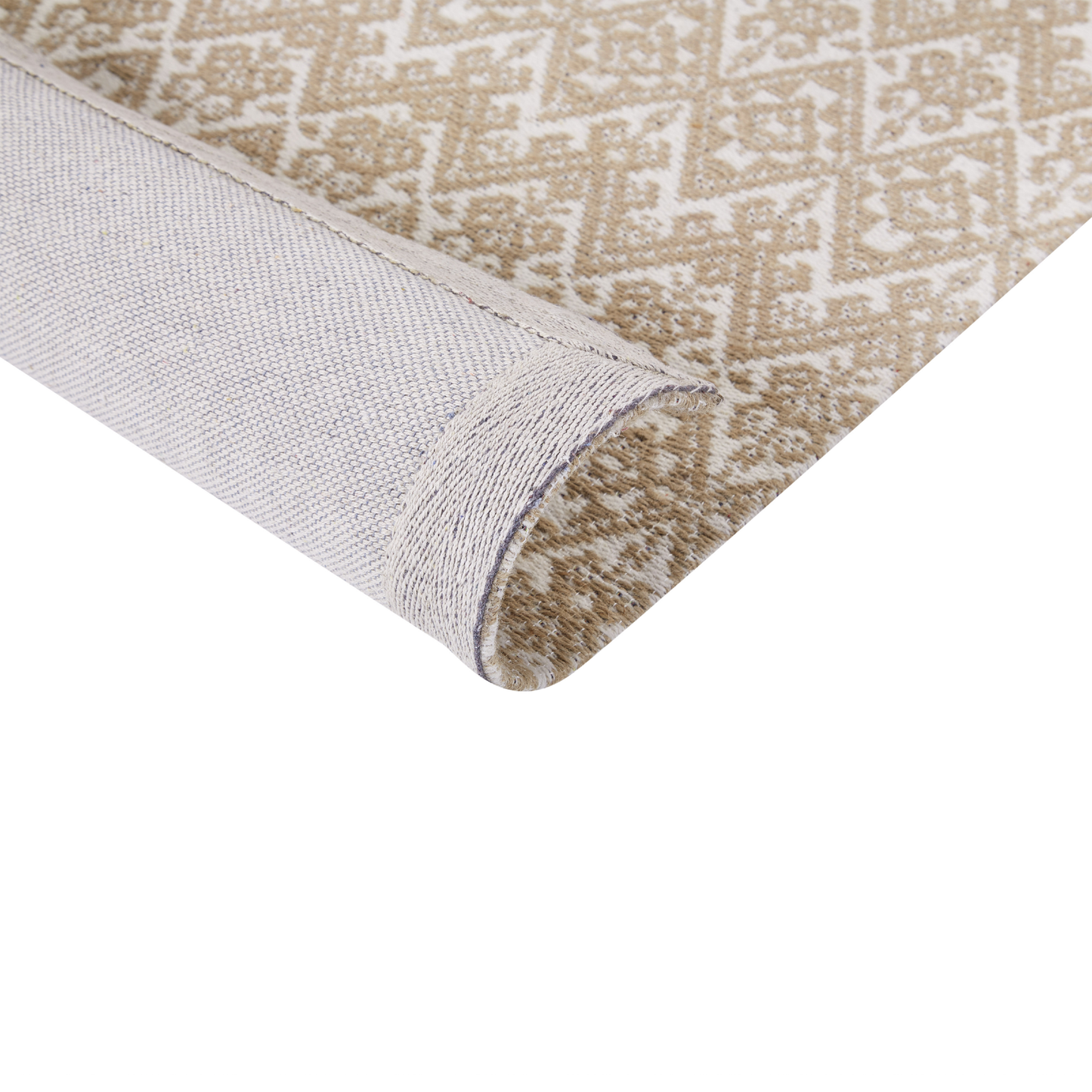 Teppich Jute beige 80 x 150 cm geometrisches Muster Kurzflor ATIMA