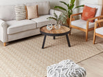 Teppich Jute beige 160 x 230 cm geometrisches Muster Kurzflor ATIMA