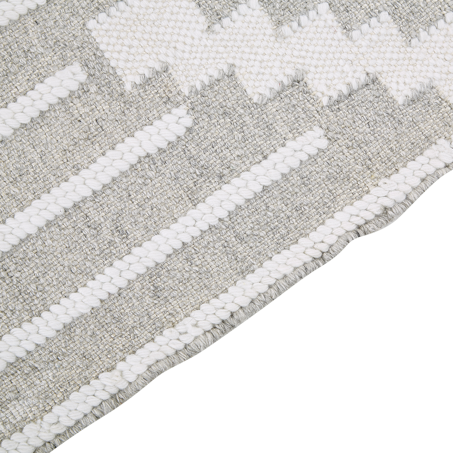 Outdoor Teppich grau / weiss 80 x 150 cm orientalisches Muster Kurzflor TABIAT