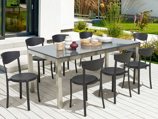 Esszimmerstuhl 8er Set VIESTE Schwarz