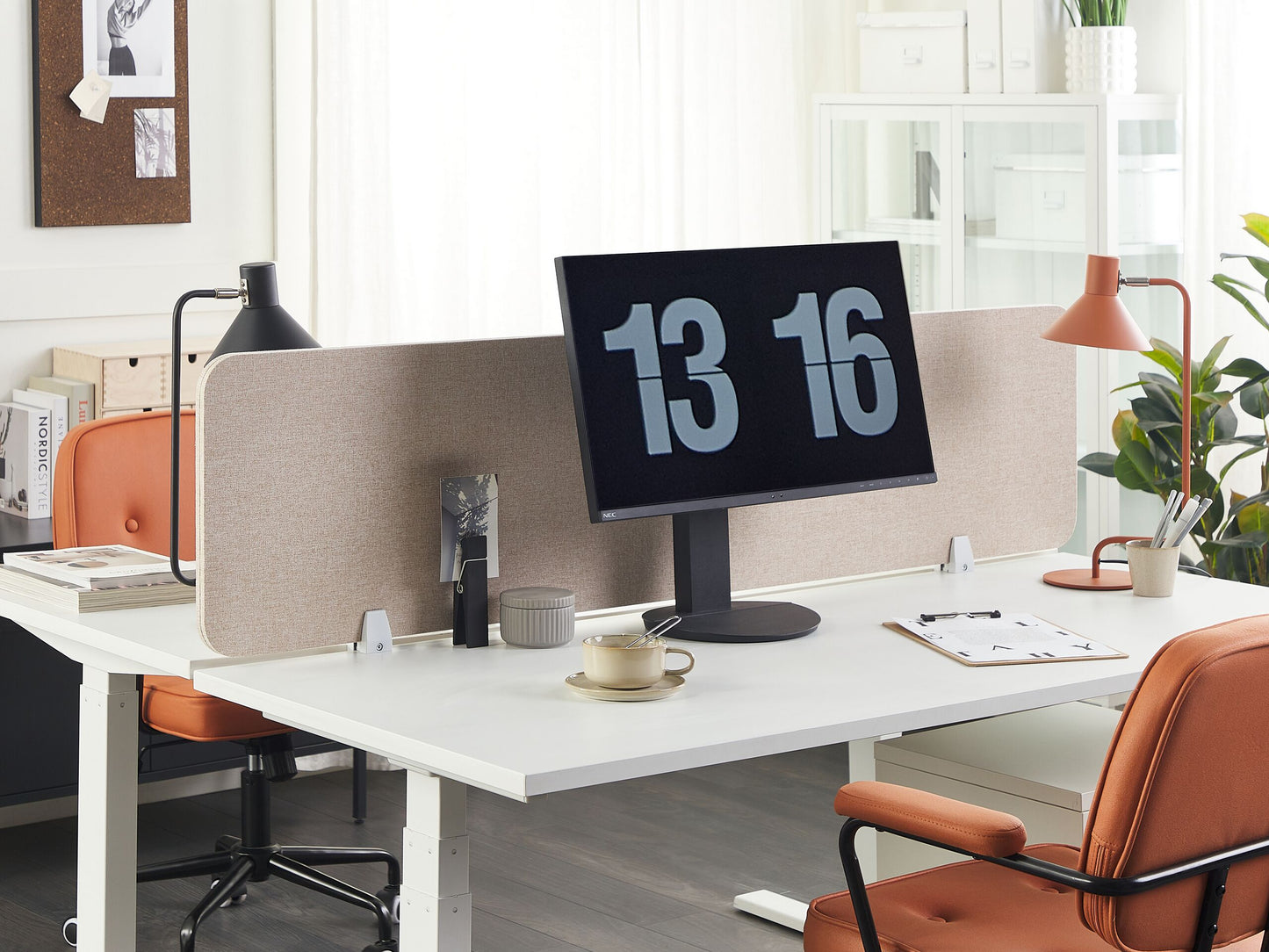 Schreibtischtrennwand beige 160 x 40 cm WALLY