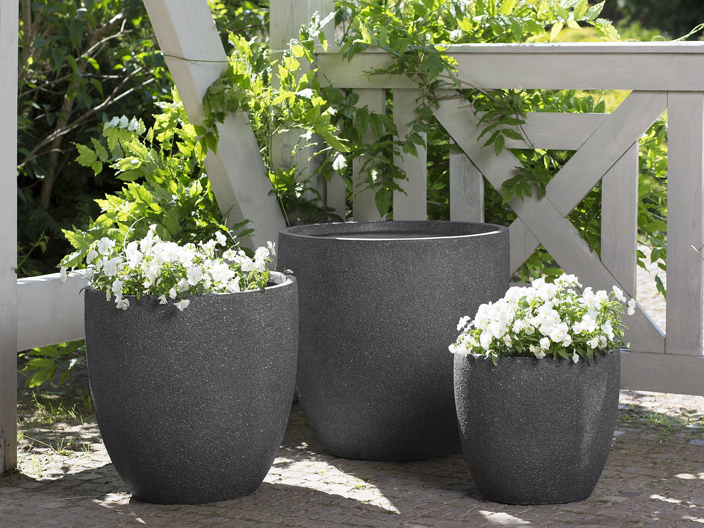 Blumenkübel KANNIA Keramik 36 cm Graphitgrau