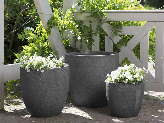 Blumenkübel KANNIA Keramik 36 cm Graphitgrau
