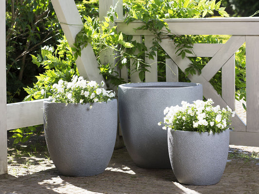 Blumenkübel KANNIA Keramik 55 cm Hellgrau