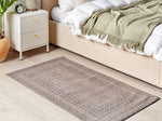 Teppich Jute beige / grau 80 x 150 cm geometrisches Muster Kurzflor BAGLAR