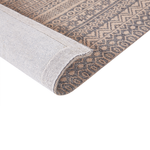 Teppich Jute beige / grau 80 x 150 cm geometrisches Muster Kurzflor BAGLAR