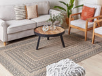Teppich Jute beige / grau 160 x 230 cm geometrisches Muster Kurzflor BAGLAR