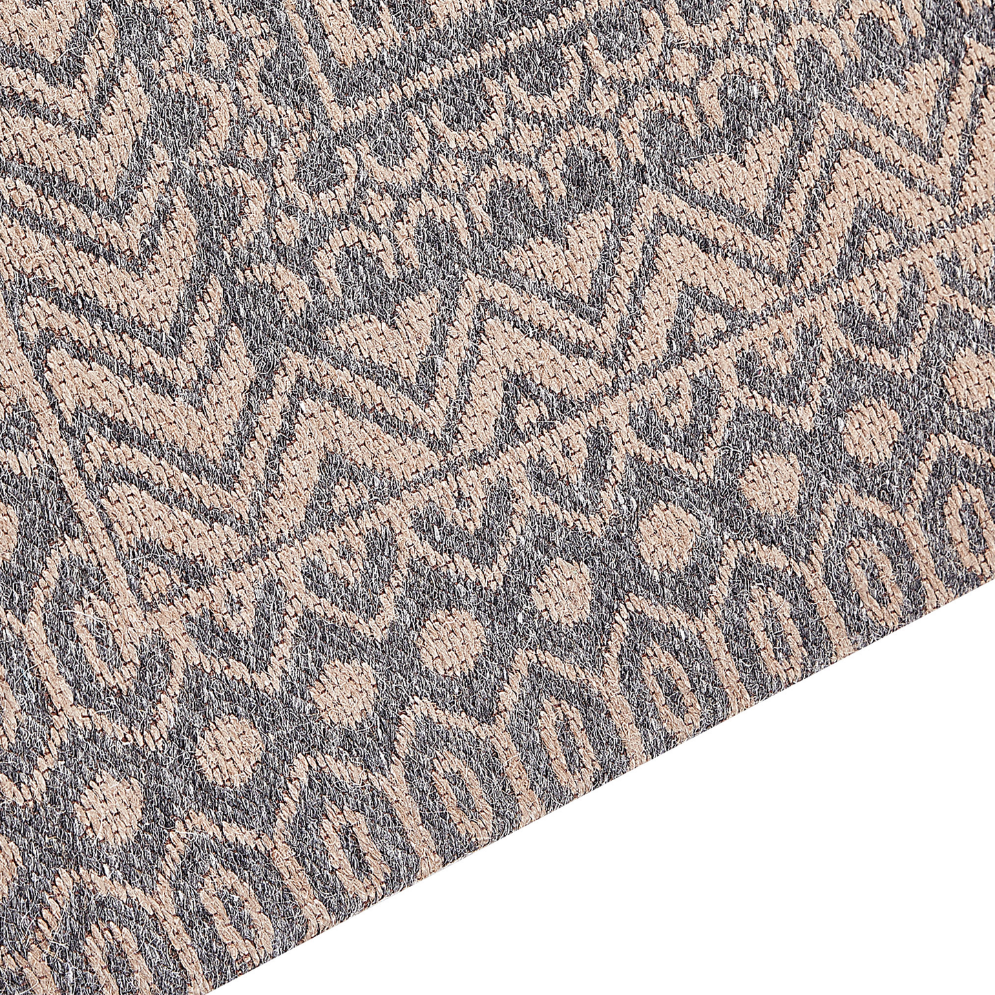 Teppich Jute beige / grau 160 x 230 cm geometrisches Muster Kurzflor BAGLAR