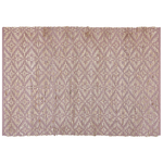 Teppich Baumwolle beige / rosa geometrisches Muster 160 x 230 cm Kurzflor GERZE