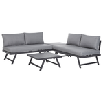 Garten Ecksofa mit Tisch 5-Sitzer COCCORINO Metall Grau
