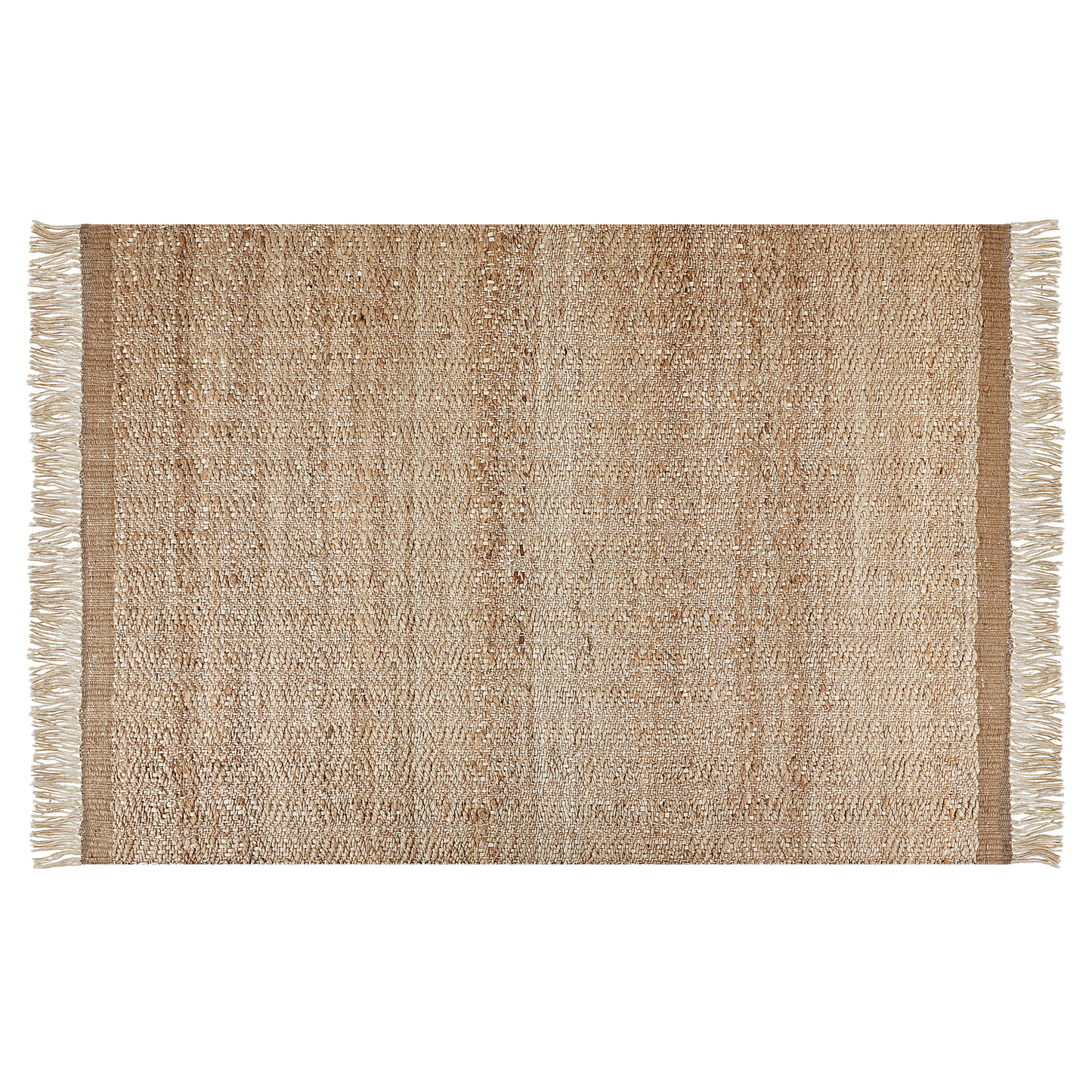 Teppich Jute beige geometrisches Muster 140 x 200 cm Kurzflor ABANA