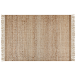 Teppich Jute beige geometrisches Muster 160 x 230 cm Kurzflor ABANA