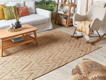 Teppich Jute beige geometrisches Muster 140 x 200 cm Kurzflor DADAY