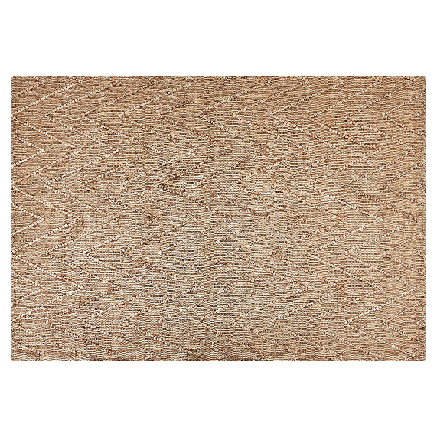 Teppich Jute beige geometrisches Muster 140 x 200 cm Kurzflor DADAY