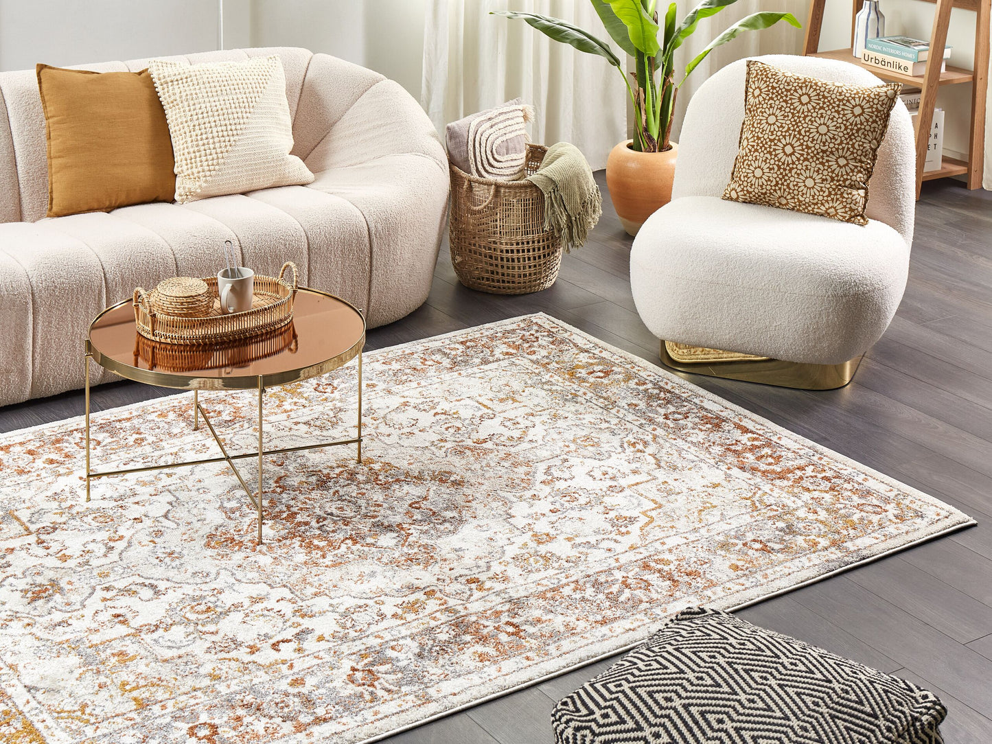 Teppich beige / braun 160 x 230 cm orientalisches Muster VAYK