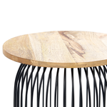 Beistelltisch Mango Holz hellbraun / schwarz rund ⌀ 36 cm WILLS