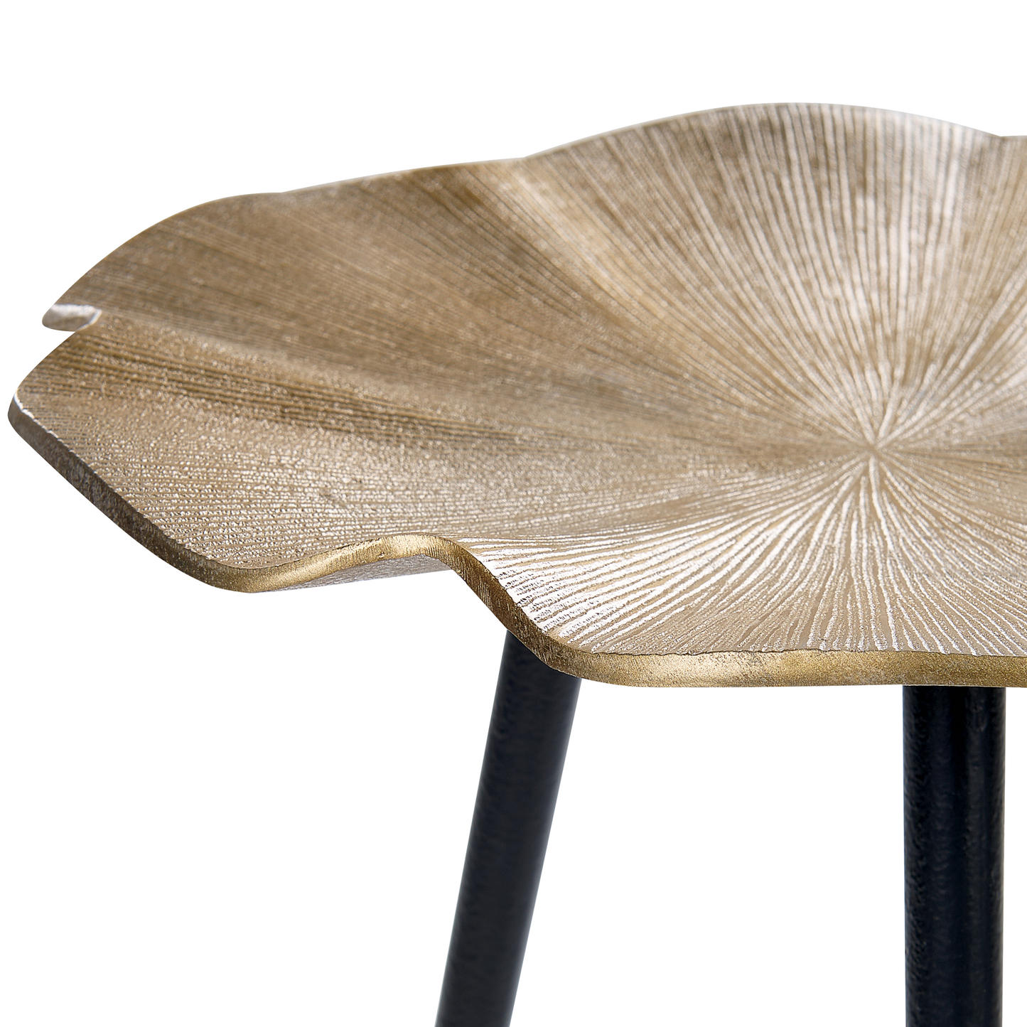 Beistelltisch gold / schwarz Blattform ø 37 cm PUDUR