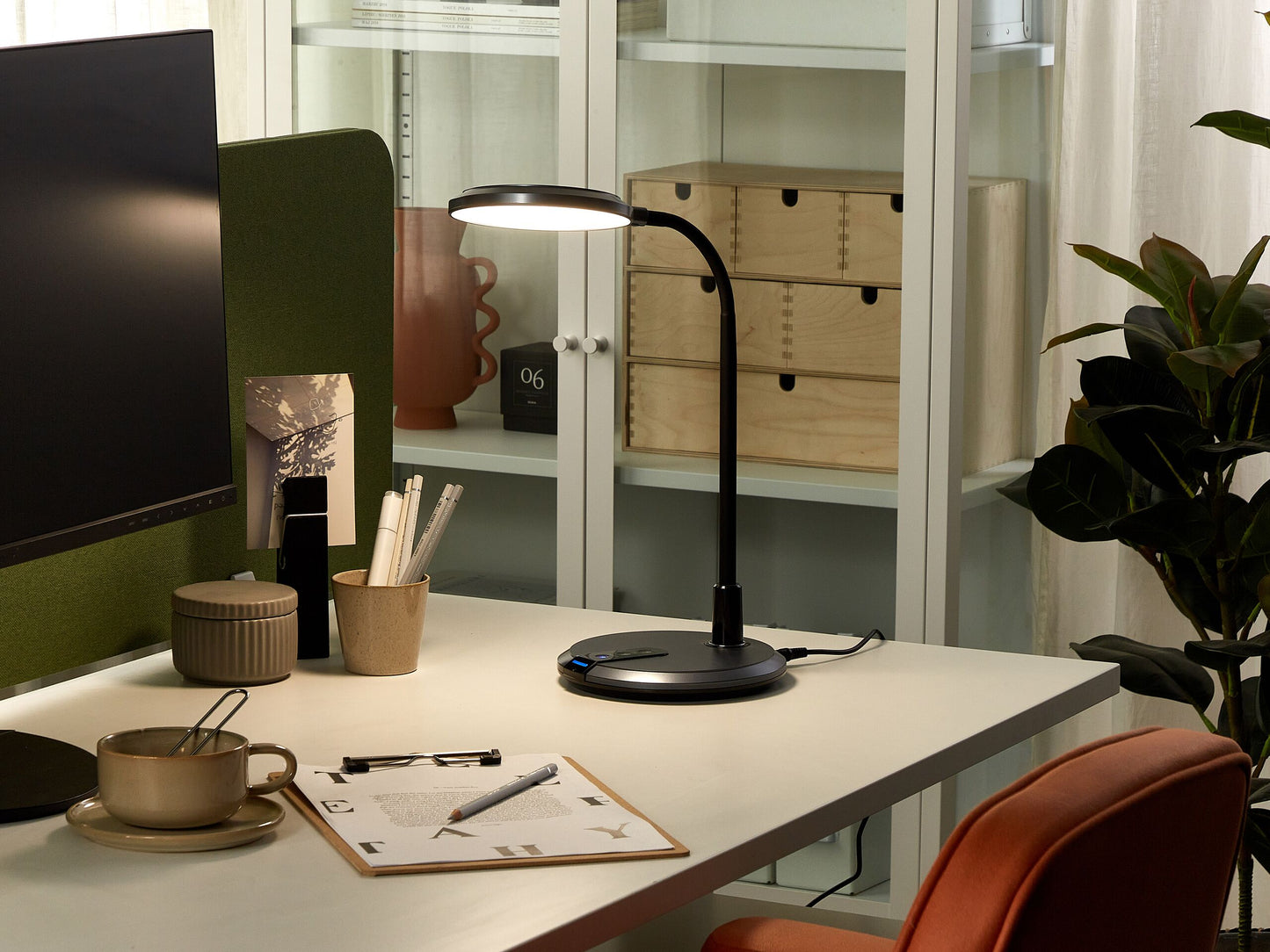 LED Schreibtischlampe COLUMBA verstellbar Metall Schwarz
