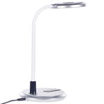 LED Schreibtischlampe COLUMBA verstellbar Metall Weiss / Silber