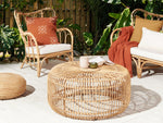 Garten Beistelltisch Rattan natürlich ⌀ 85 cm RANDAZZO