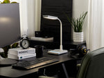 LED Schreibtischlampe CENTAURUS mit Dimmer Metall Weiss
