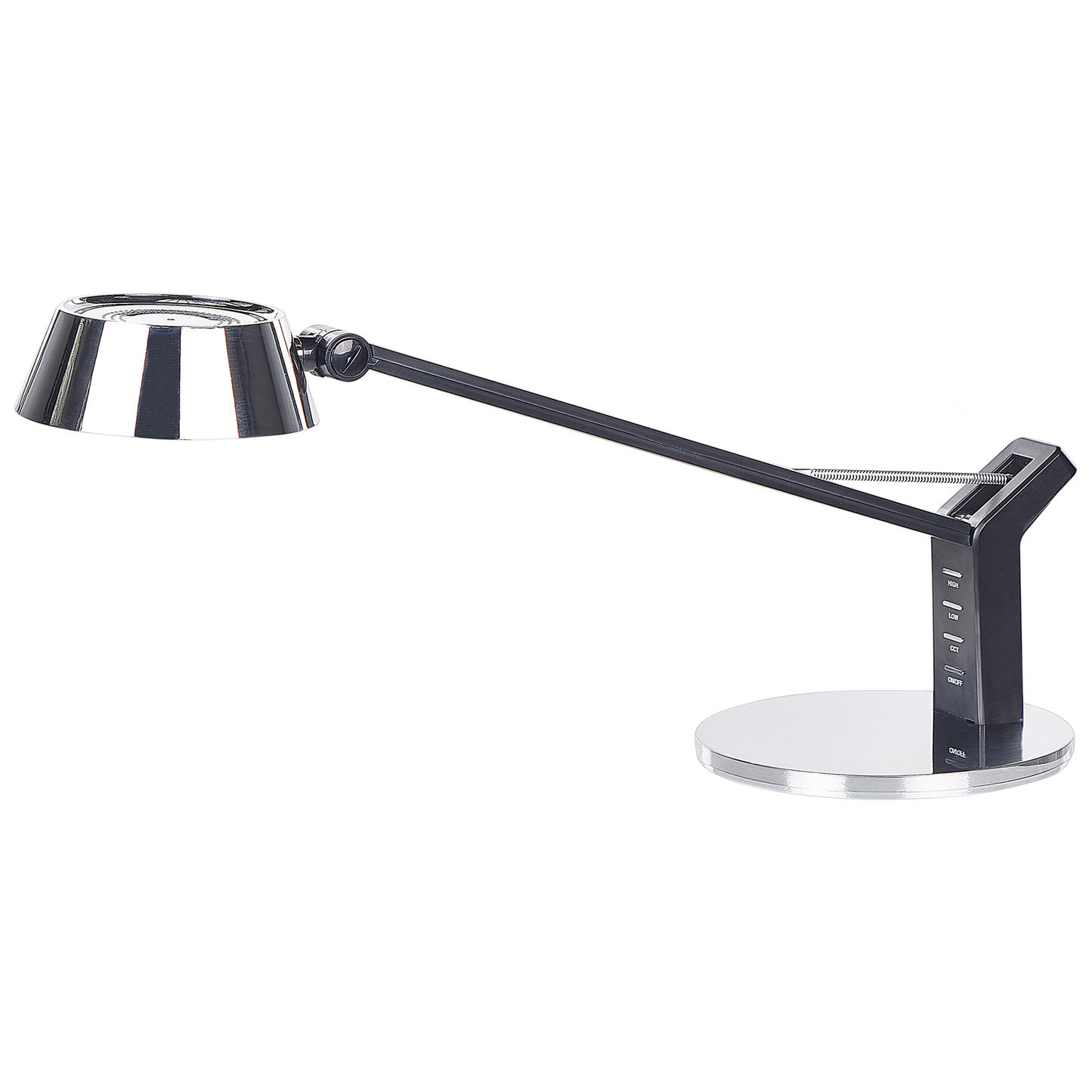 LED Schreibtischlampe CHAMAELEON mit Dimmer Metall Silber