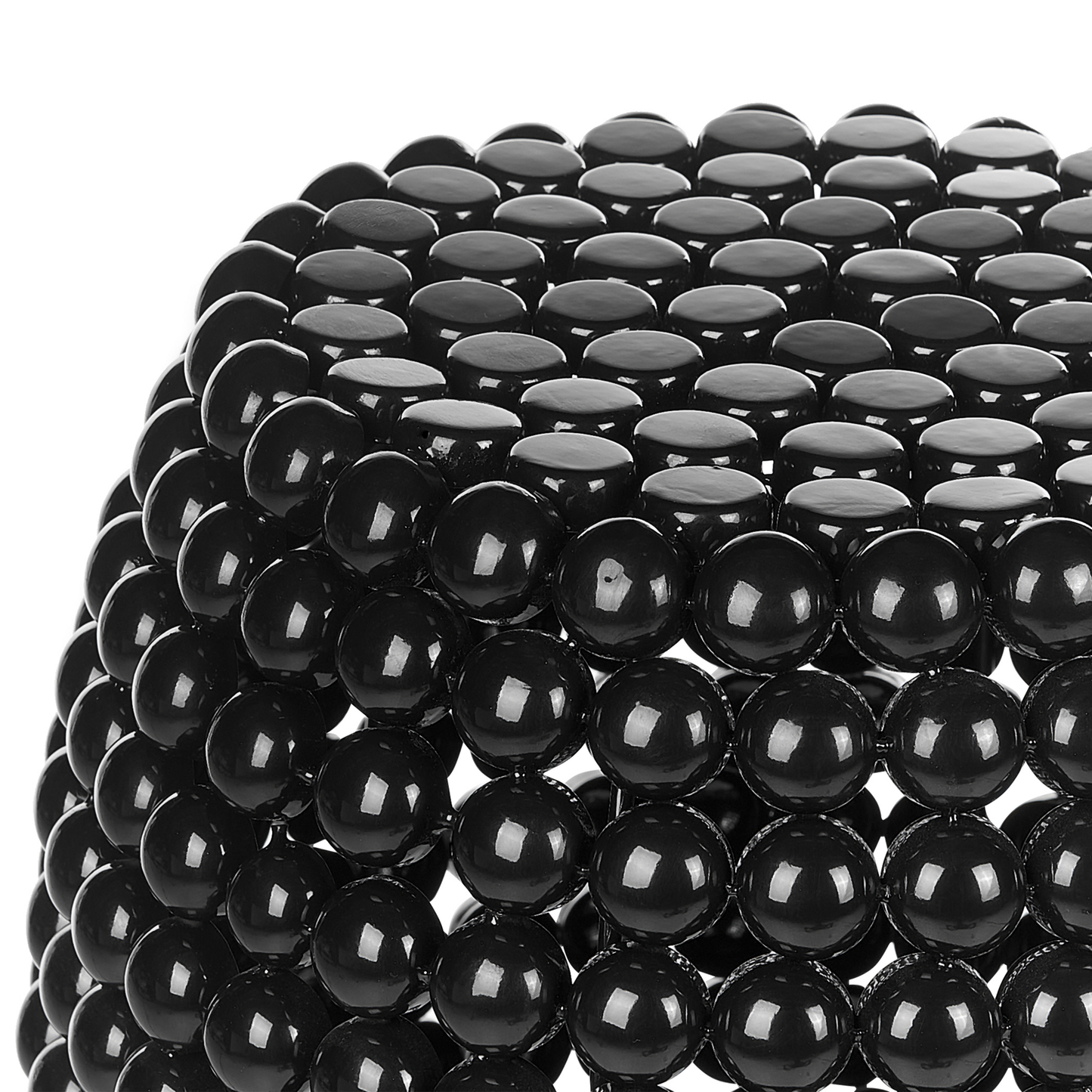 Beistelltisch schwarz Perlen-Optik oval ⌀ 28 cm UHANA