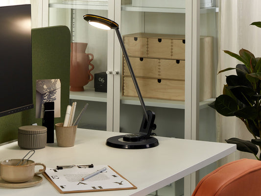 LED Schreibtischlampe CORVUS mit Dimmer Metall Schwarz