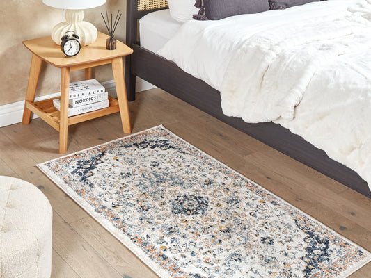 Teppich mehrfarbig 80 x 150 cm orientalisches Muster Kurzflor HERMON