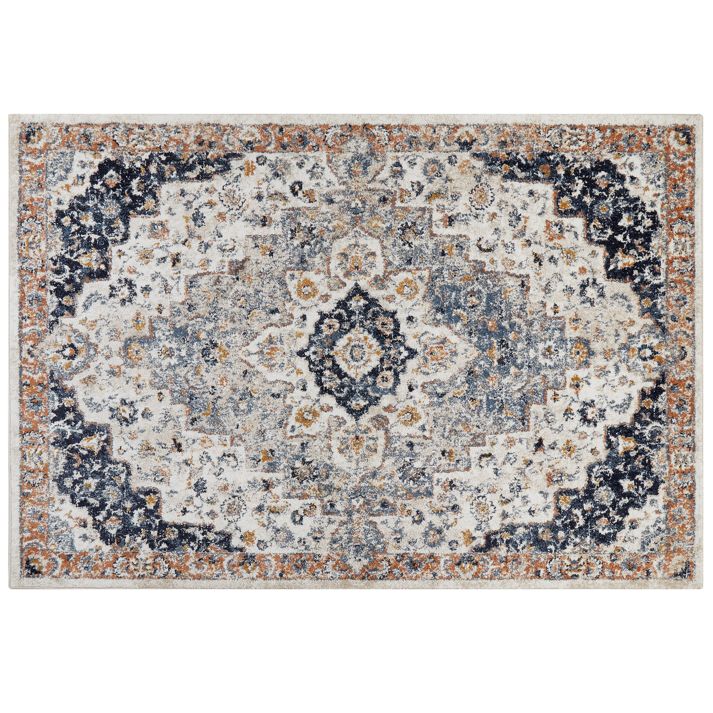 Teppich mehrfarbig 200 x 300 cm orientalisches Muster Kurzflor HERMON