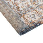 Teppich beige / blau 80 x 150 cm orientalisches Muster Kurzflor DVIN